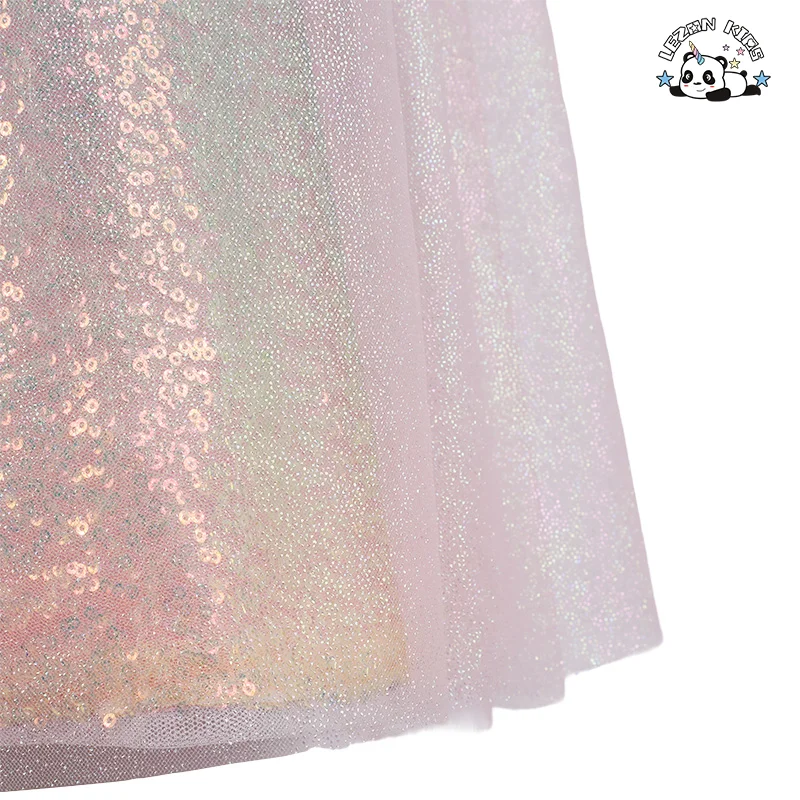 LEZONKIDS - Vestido de Princesa com Lantejoulas para Meninas, Novo Vestido de Sereia, Vestido de Verão para Crianças com Design Personalizado OEM
